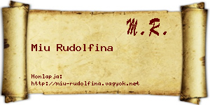 Miu Rudolfina névjegykártya